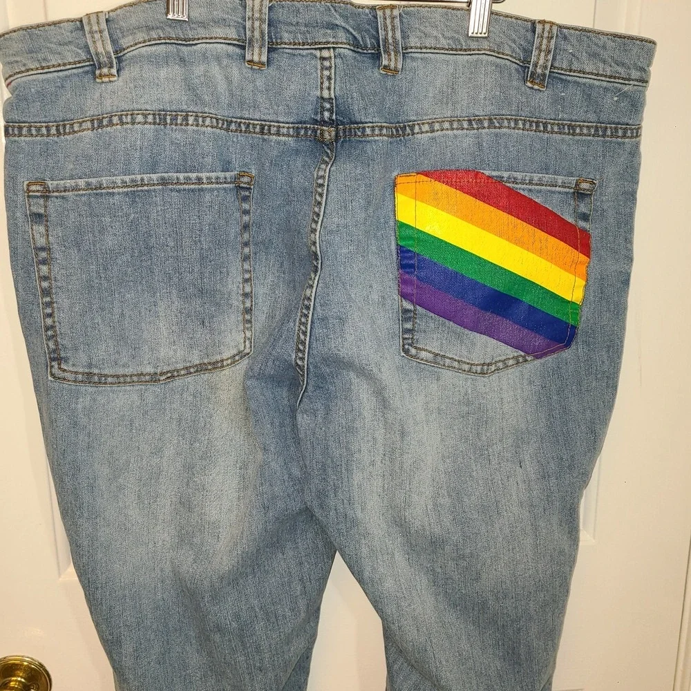 True Nation by‎ DXL Wild Pride Jeans Mens 44x30 Tapered Fit Distressed Denim NEW